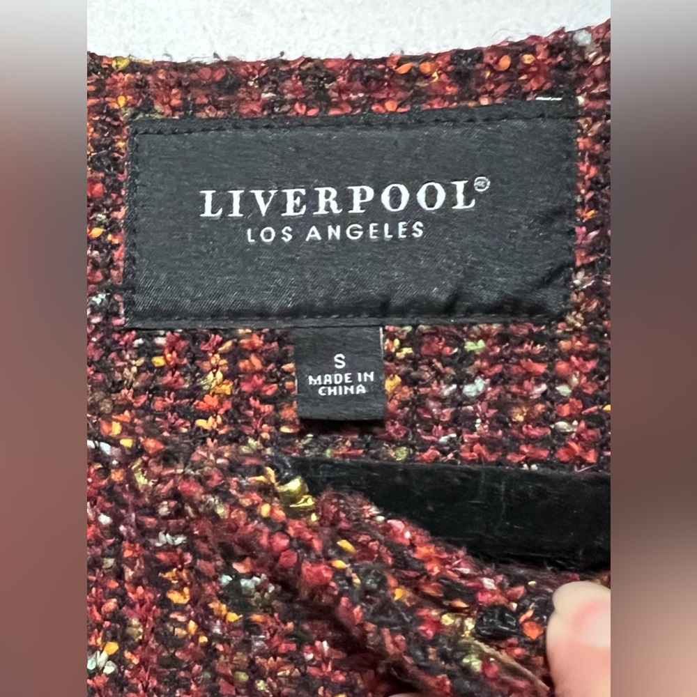 Liverpool Los Angeles Collarless Zip Up Tweed Jacket Office Casual Colorful Chic - Picture 10 of 16